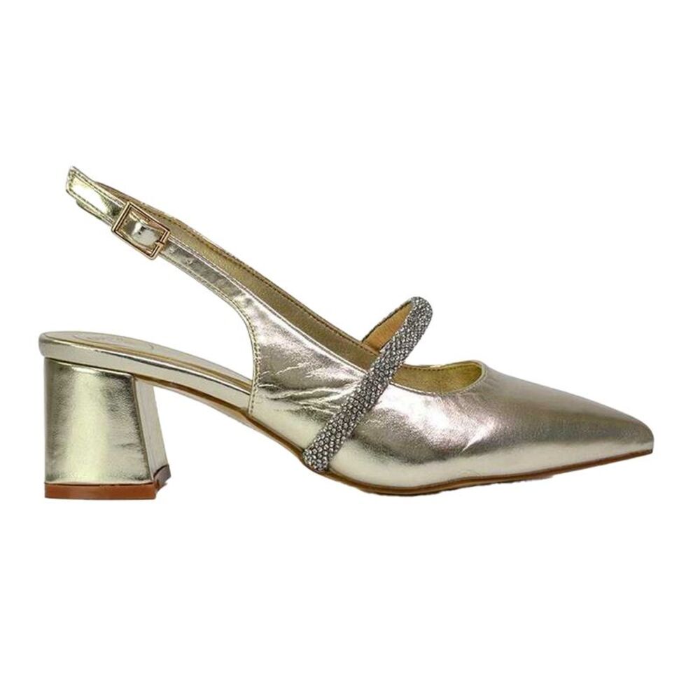 XY London Womens/Ladies Sandie Diamante Pointed Medium Block Heel High Heels / M